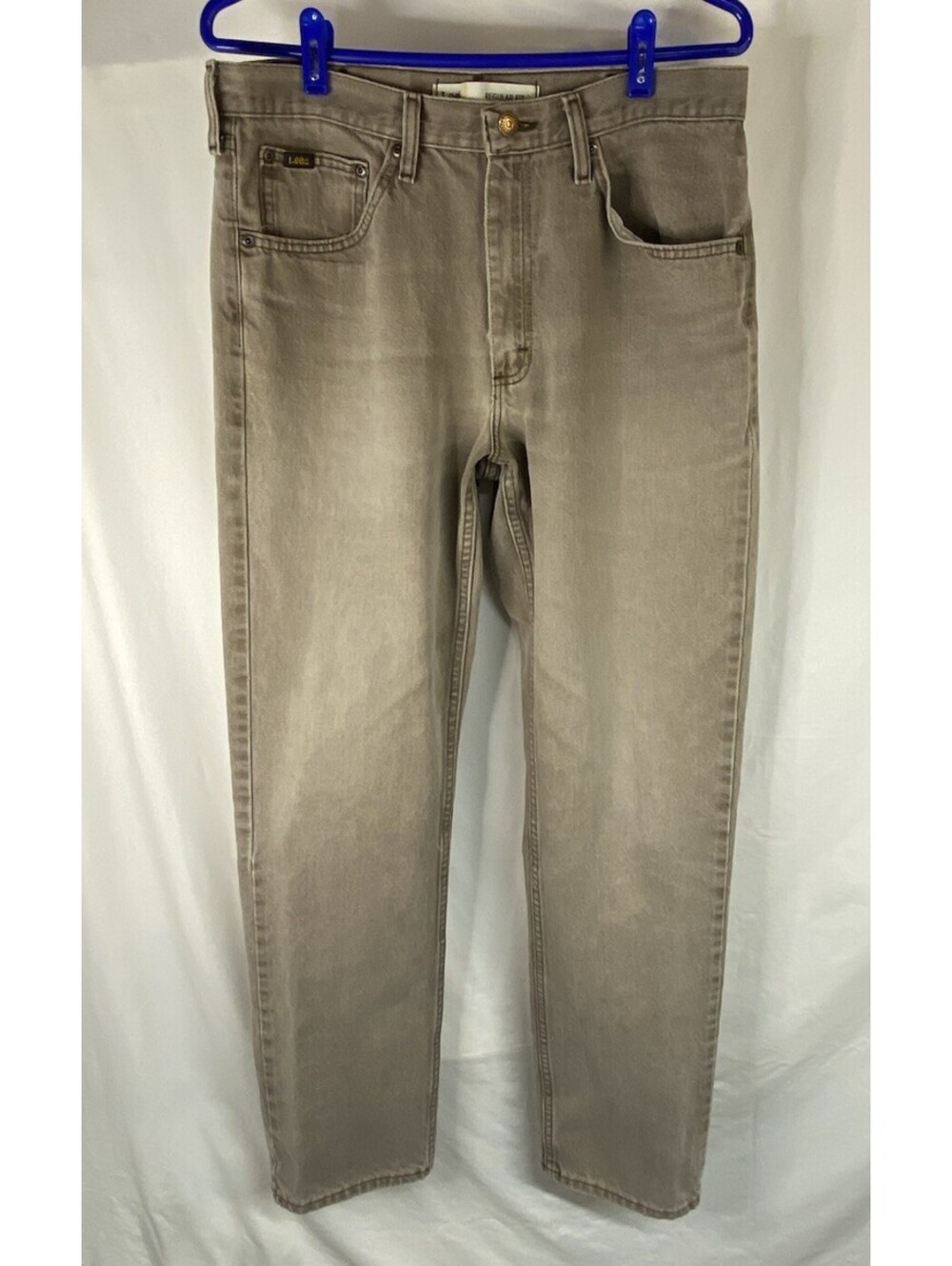 Lee Jeans Mens 34x34 TAN Regular Fit Straight Leg Denim 100% Cotton